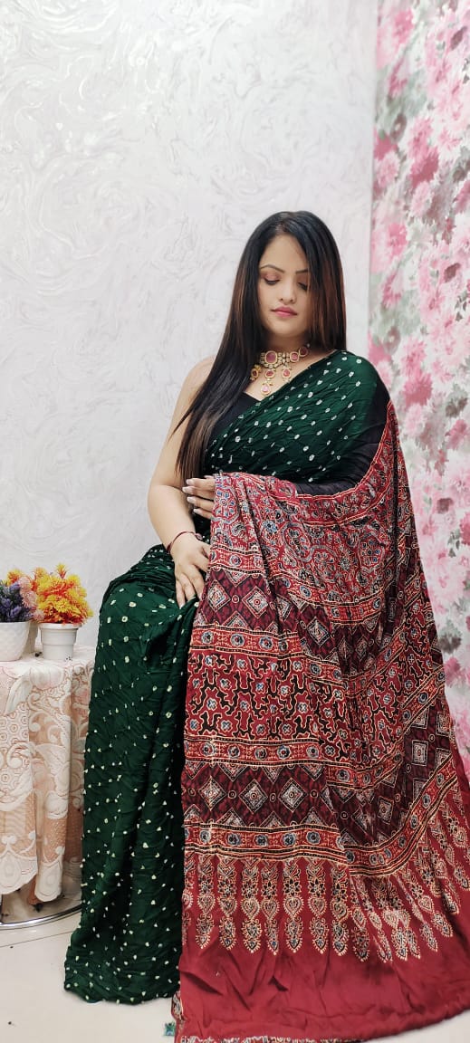 AJRAKH BANDHEJ SAREES EXCLUSIVE