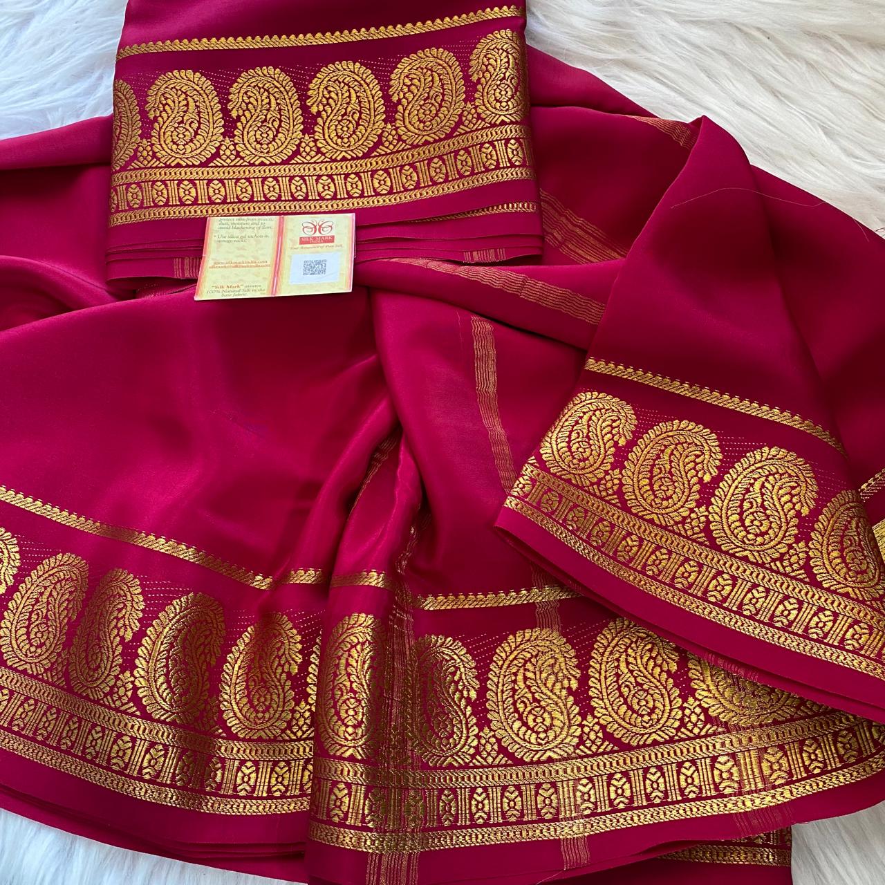 Pure mysore crepe silk sarees