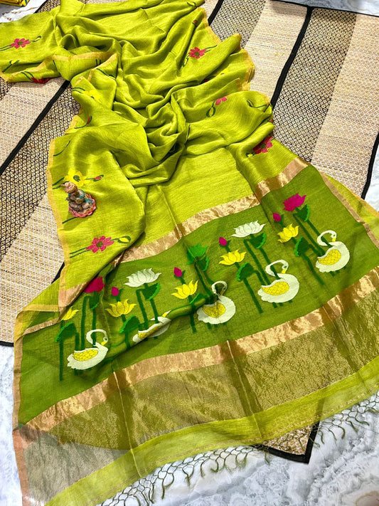 Silk-linen sarees
