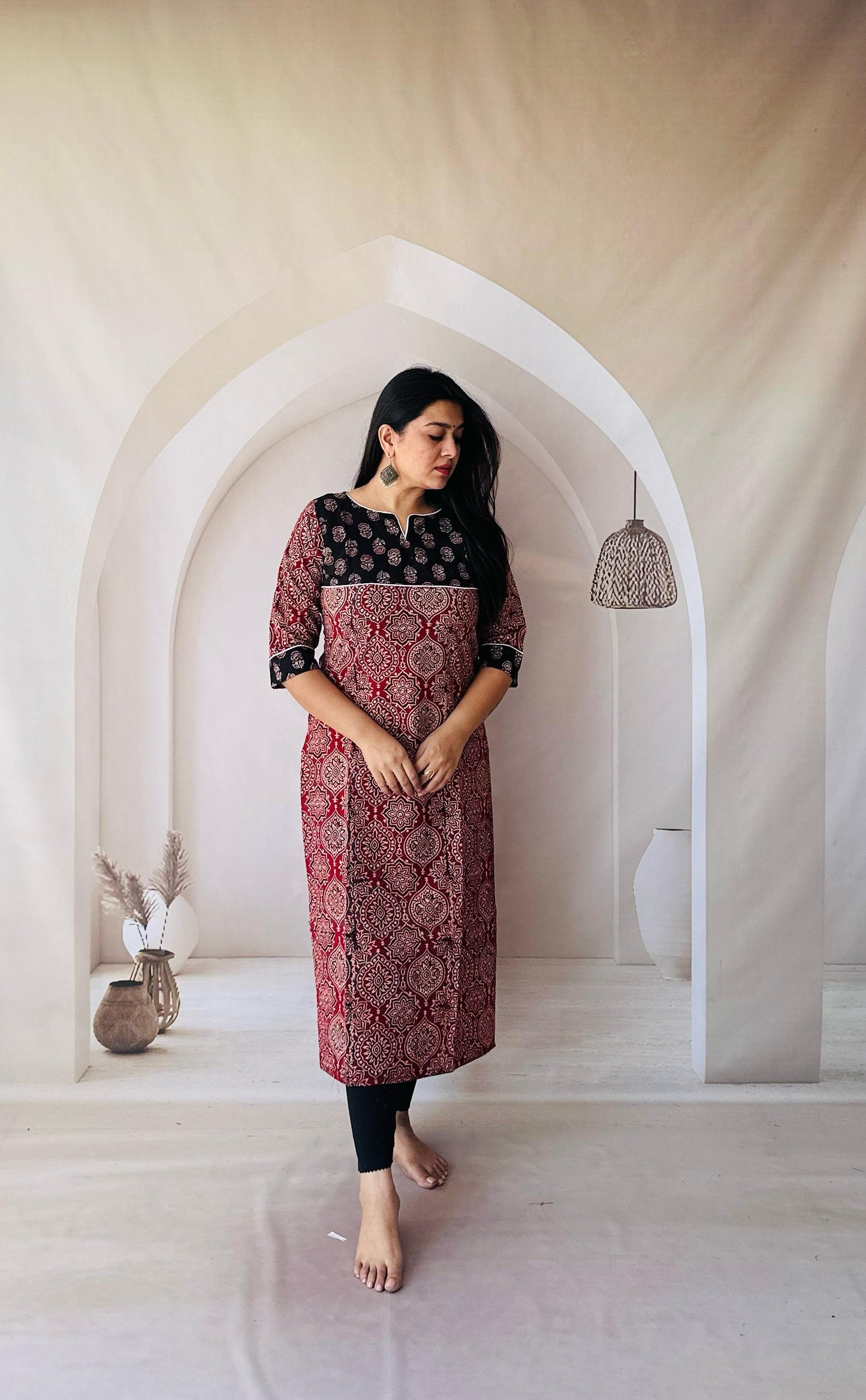 Ajrakh hand block kurties