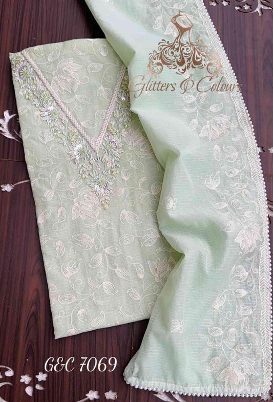 Pure kota cotton unstitched suit