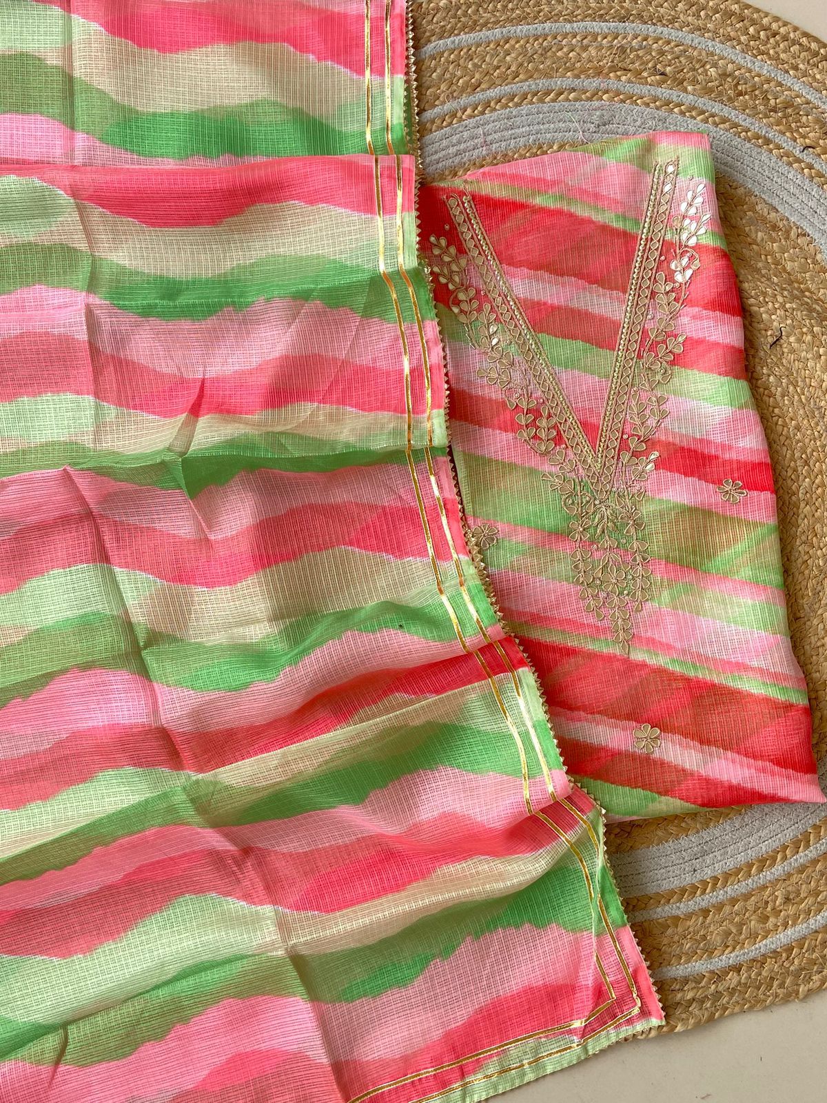 Kota doria suits with gota work