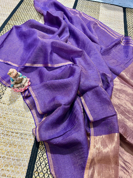 Linen tissue sarees