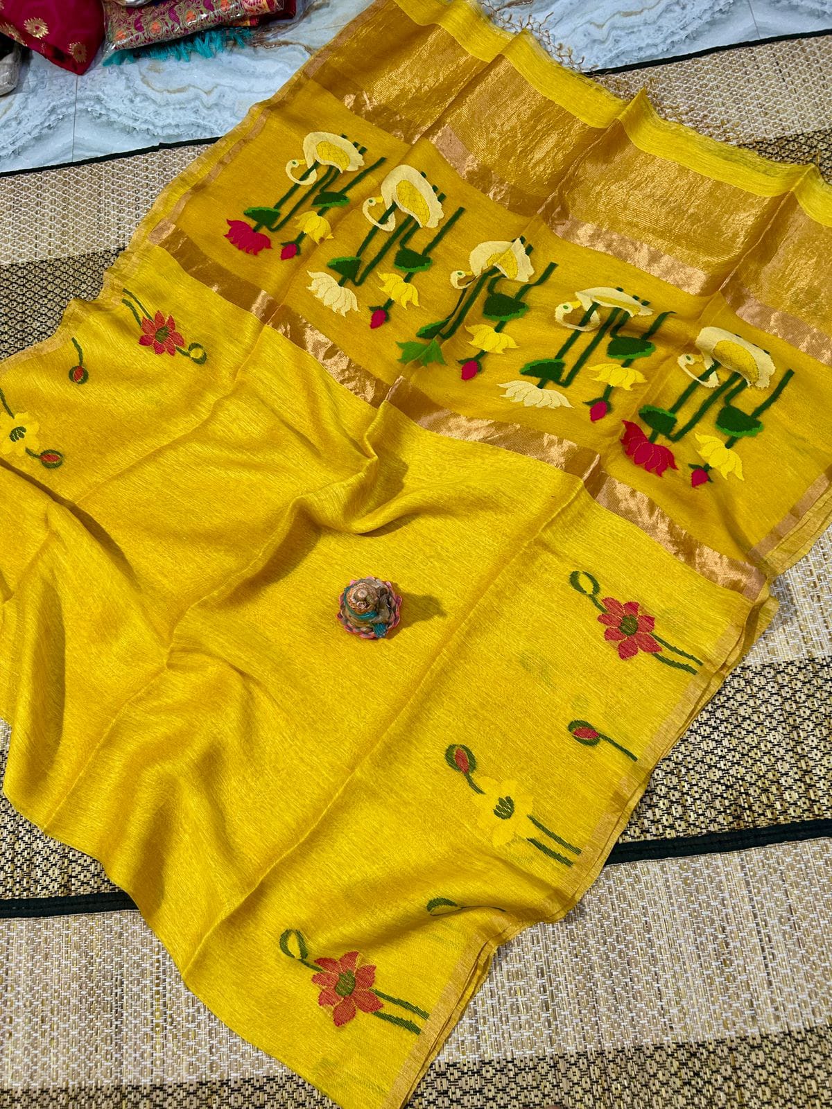 Silk-linen sarees