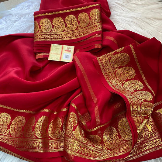 Pure mysore crepe silk sarees