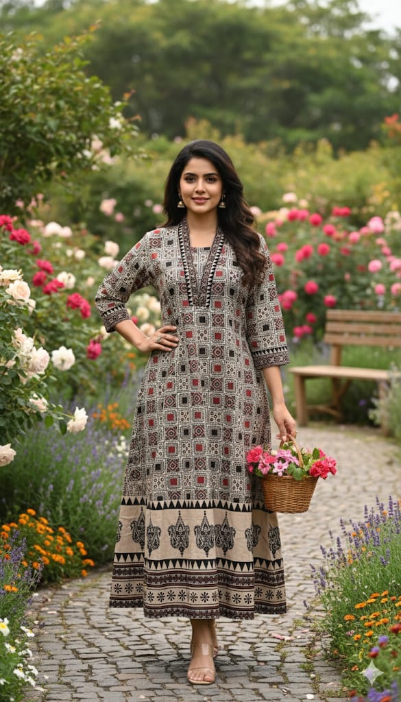 Cotton ajrakh kurties