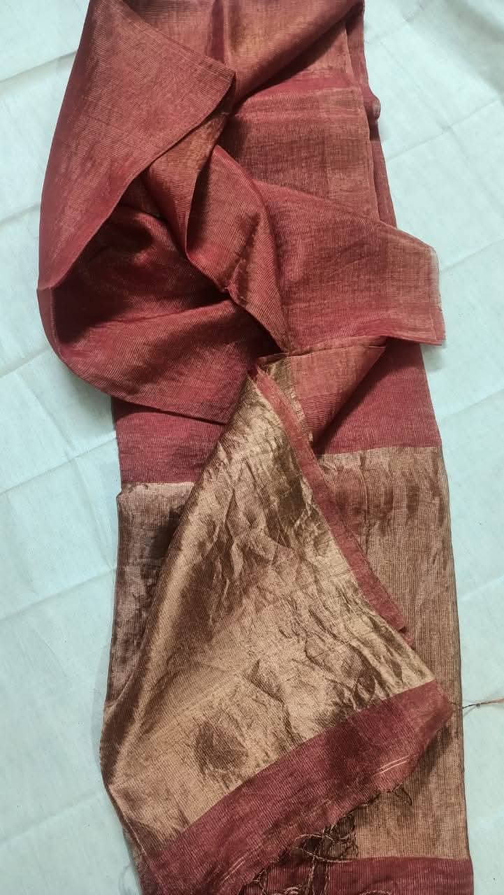Linen tissue sarees