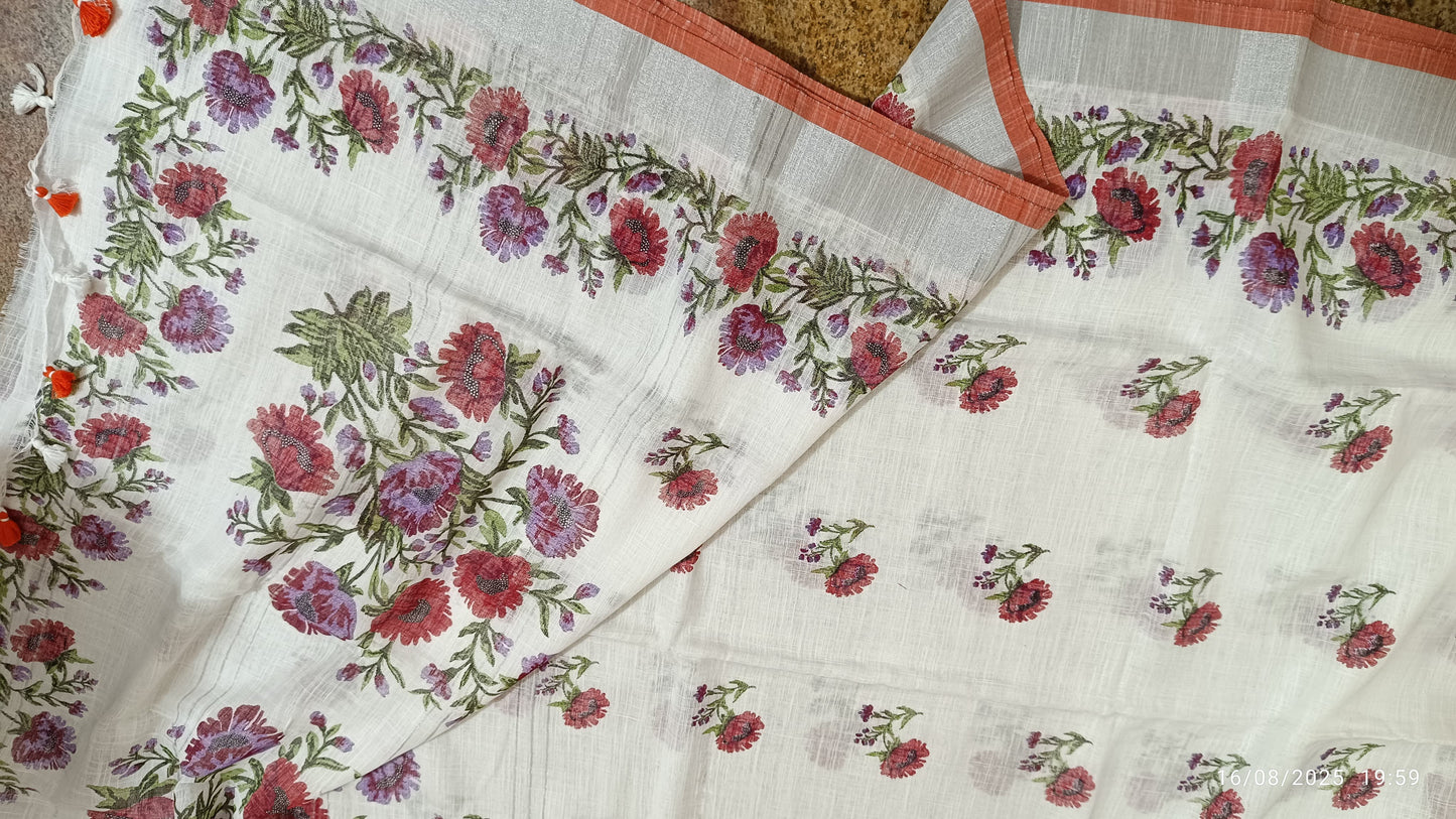 Linen sarees