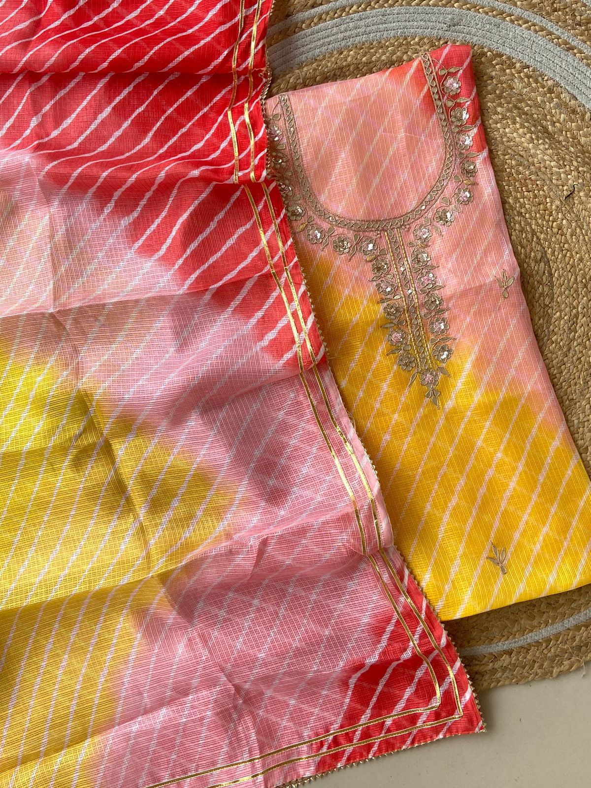 Kota doria suits with gota work