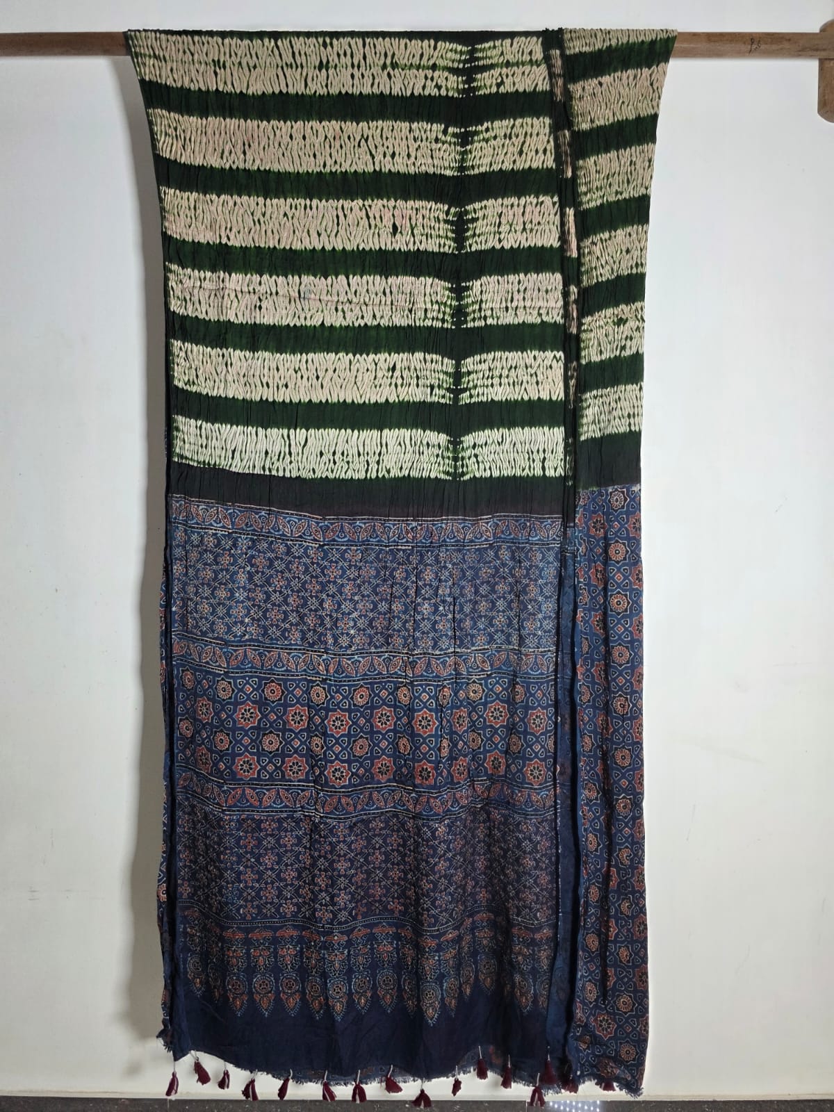 Ajrakh shibori modal silk sarees