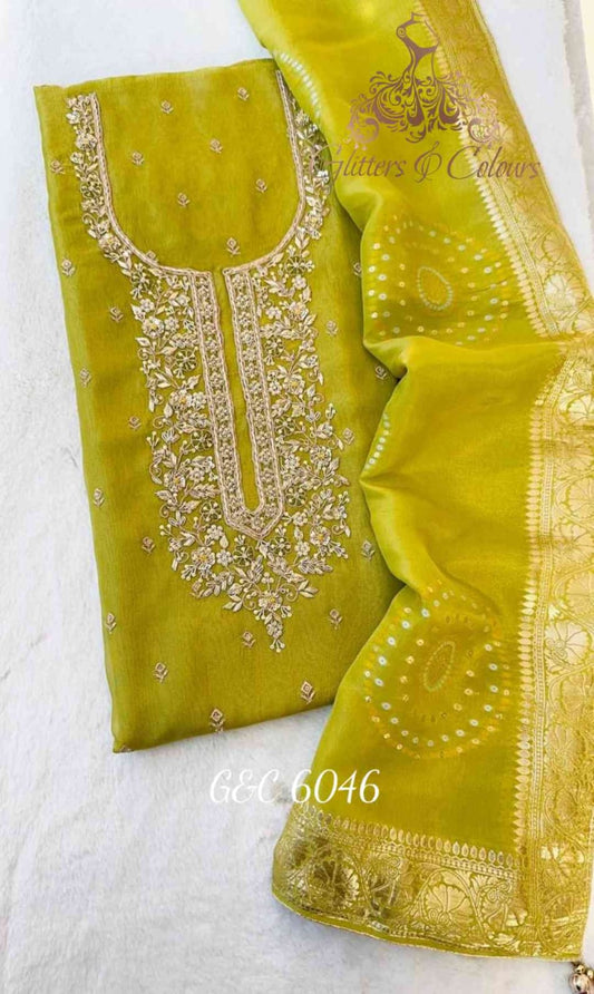 Crushed tissue designer unstitched suit