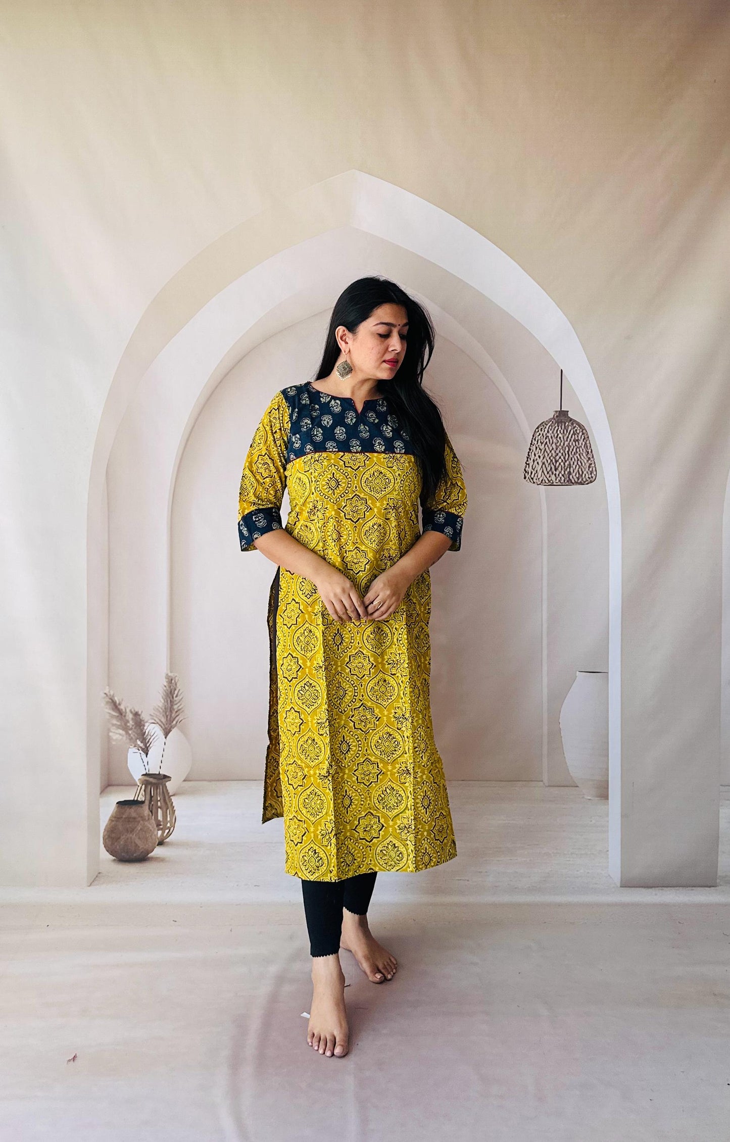 Ajrakh hand block kurties