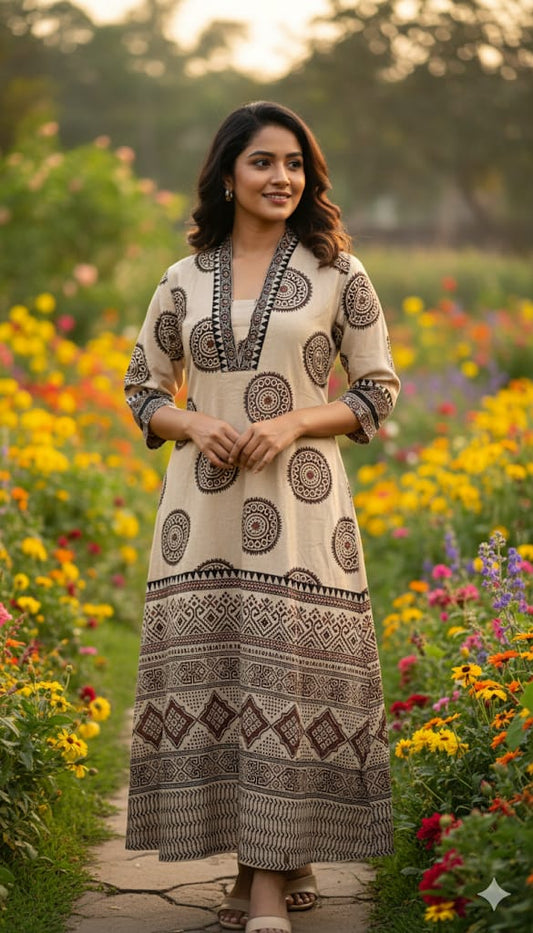 Cotton ajrakh kurties