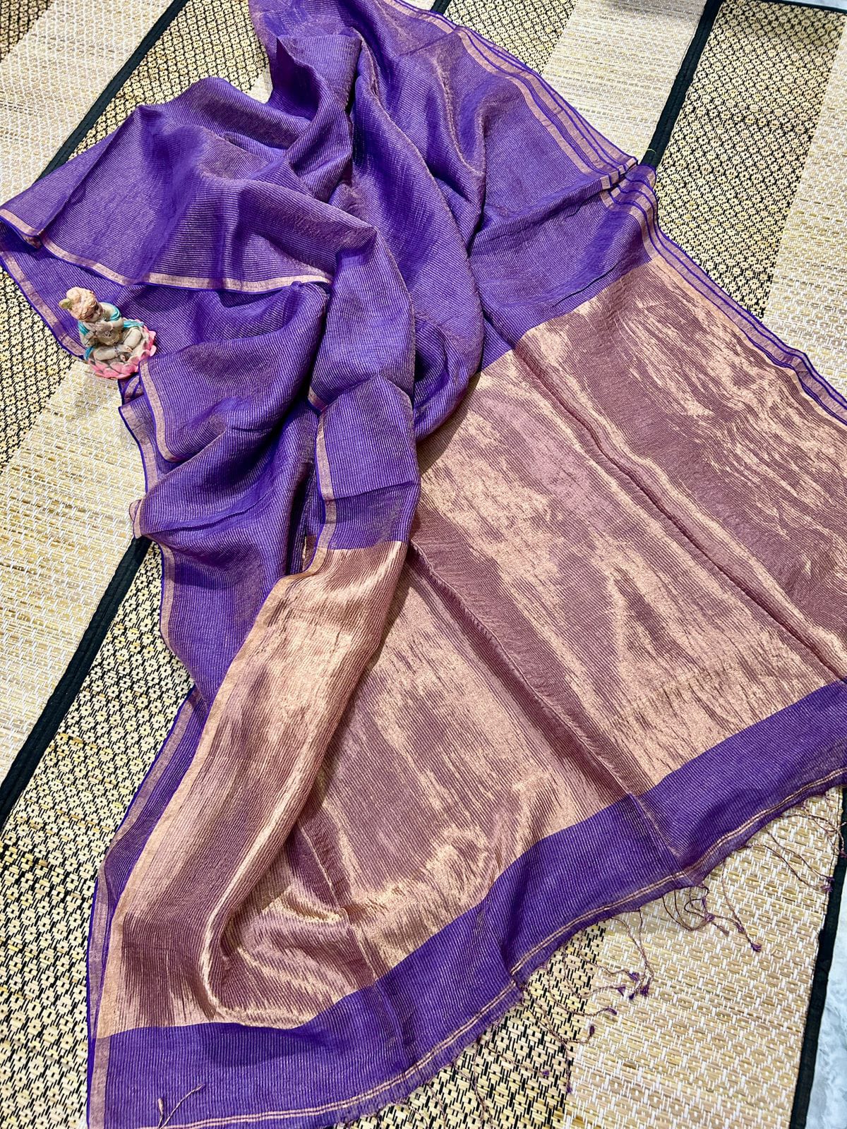 Linen tissue sarees