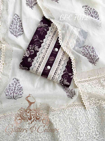 Cotton dark purple suit