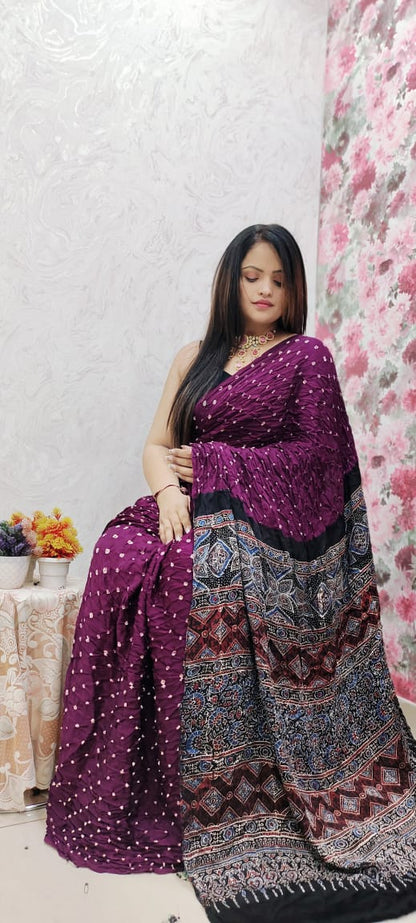 AJRAKH BANDHEJ SAREES EXCLUSIVE