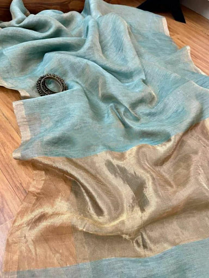 Linen tissue sarees