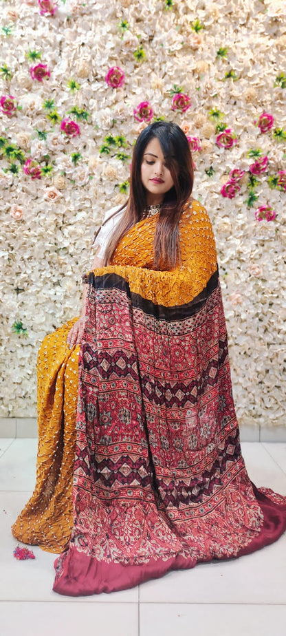 AJRAKH BANDHEJ SAREES EXCLUSIVE