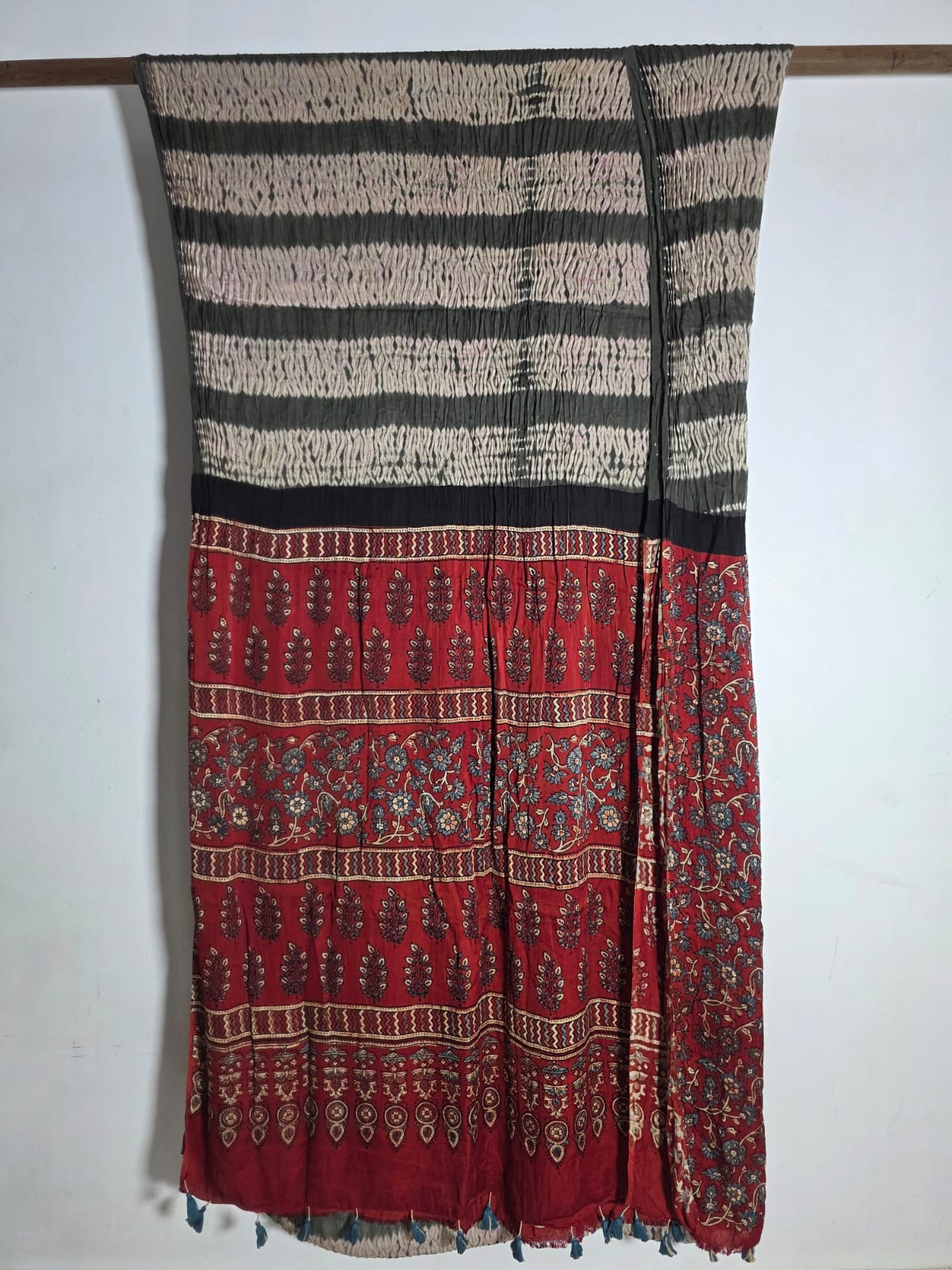 Ajrakh shibori modal silk sarees