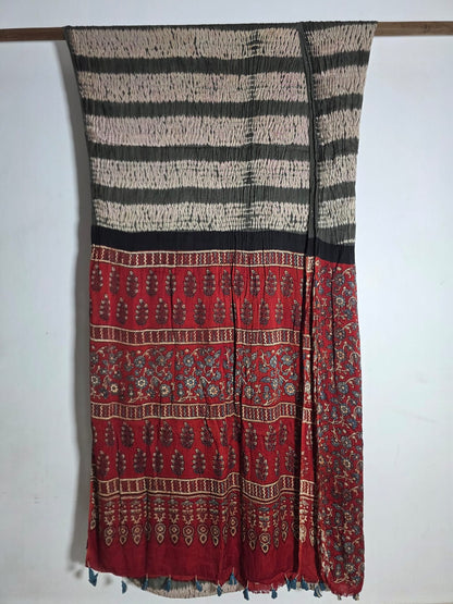Ajrakh shibori modal silk sarees