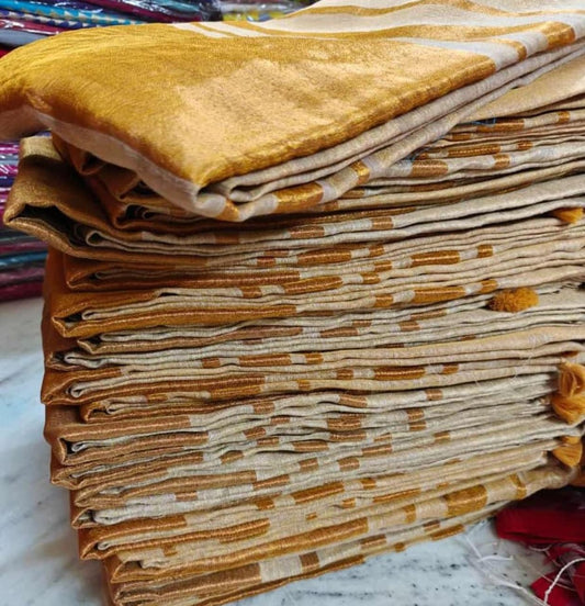 Tissue lilen sarees single colour