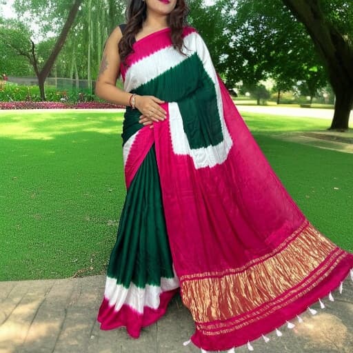 Modal silk designer saree with tussels