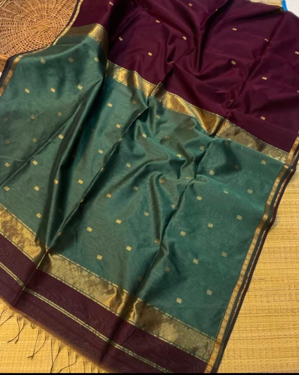 Maheshwari handwoven handloom saree