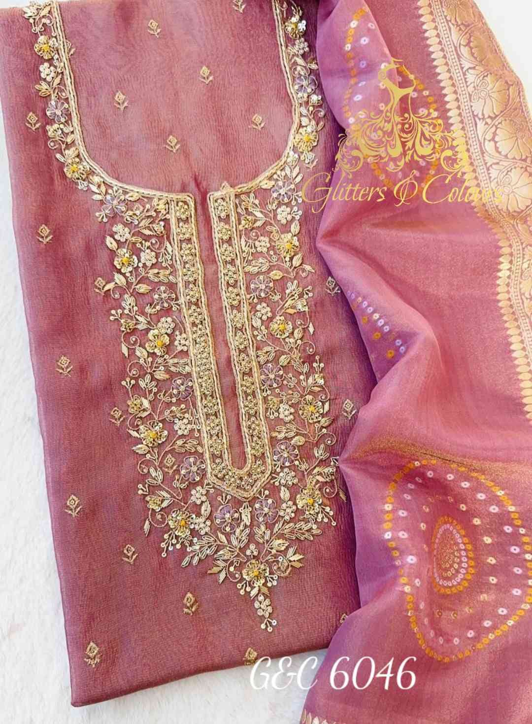 Crushed tissue designer unstitched suit