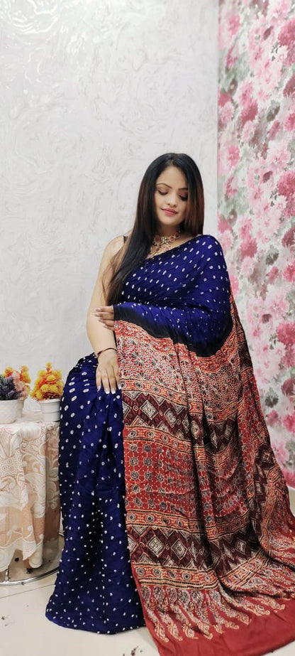 AJRAKH BANDHEJ SAREES EXCLUSIVE