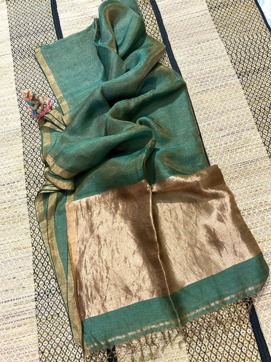 Linen tissue sarees