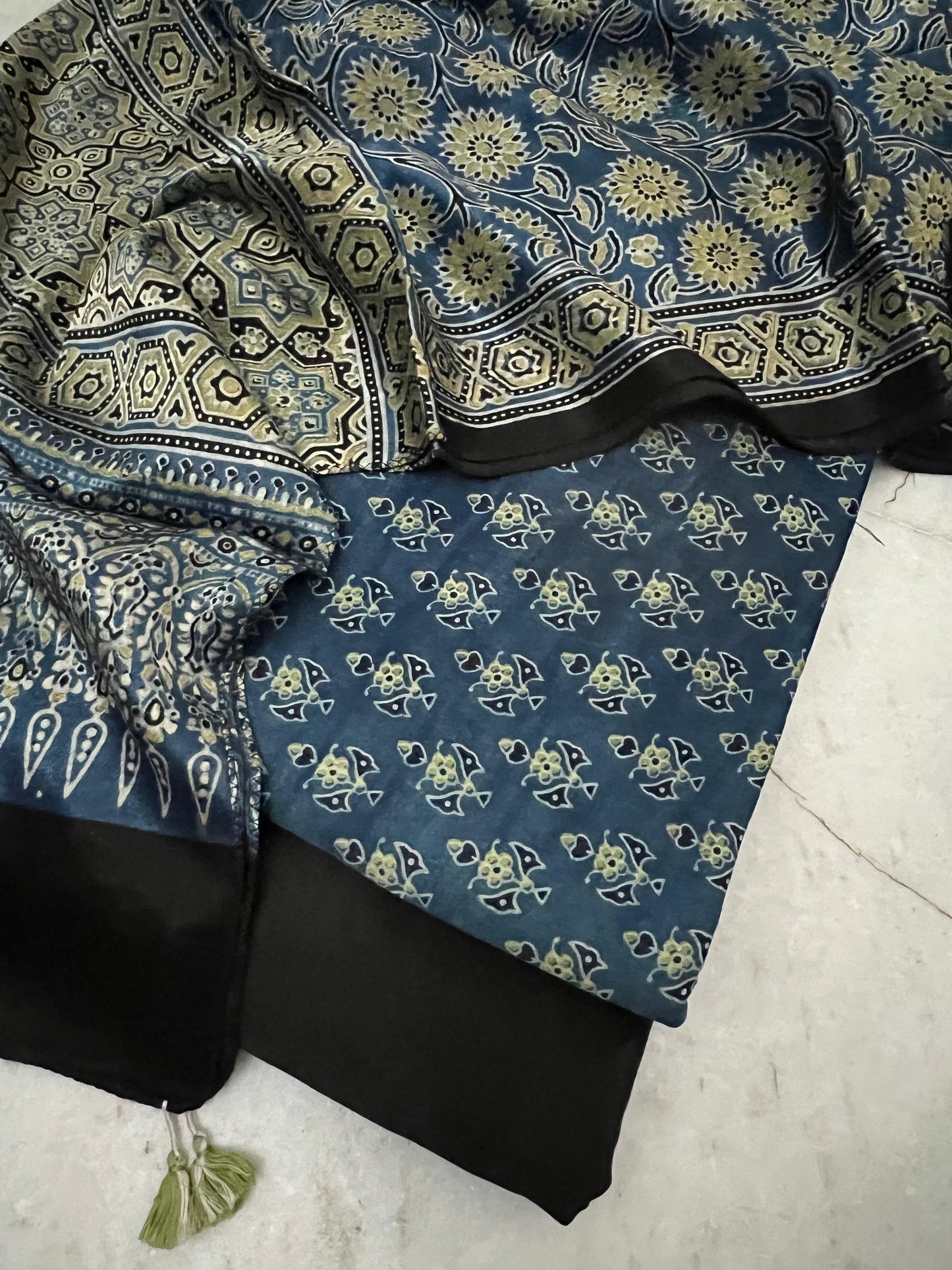 Ajrakh dress materials unstiched mashru fabric