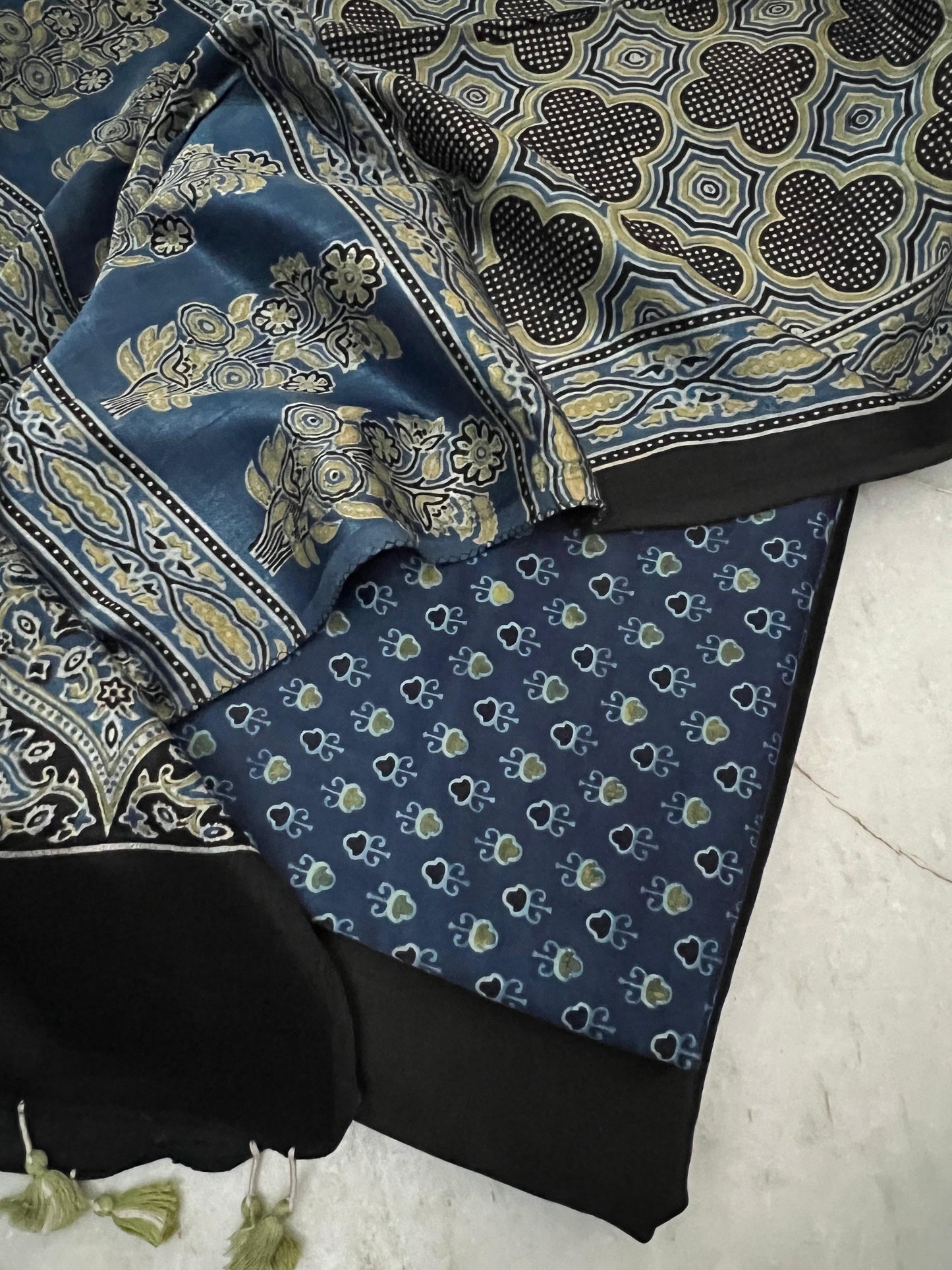 Ajrakh dress materials unstiched mashru fabric