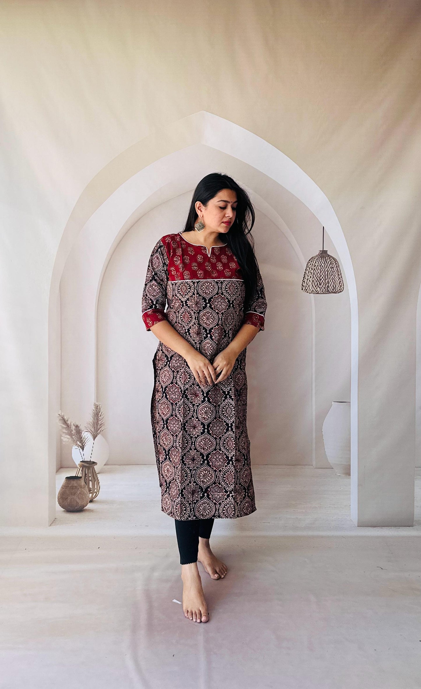 Ajrakh hand block kurties