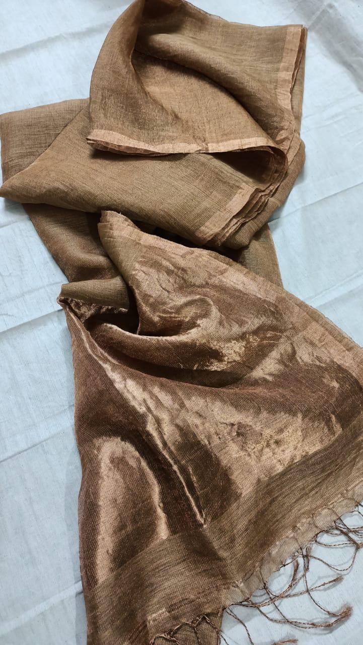 Linen tissue sarees