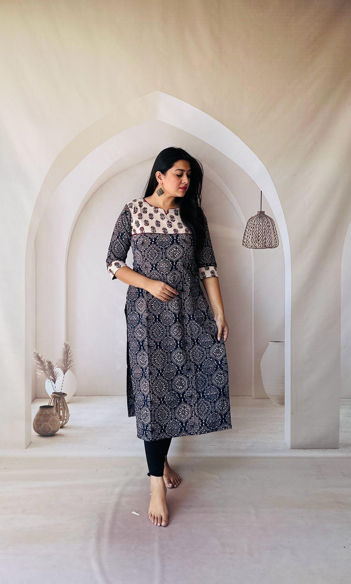 Ajrakh hand block kurties