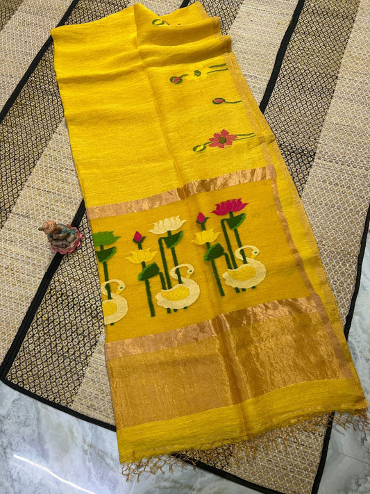 Silk-linen sarees