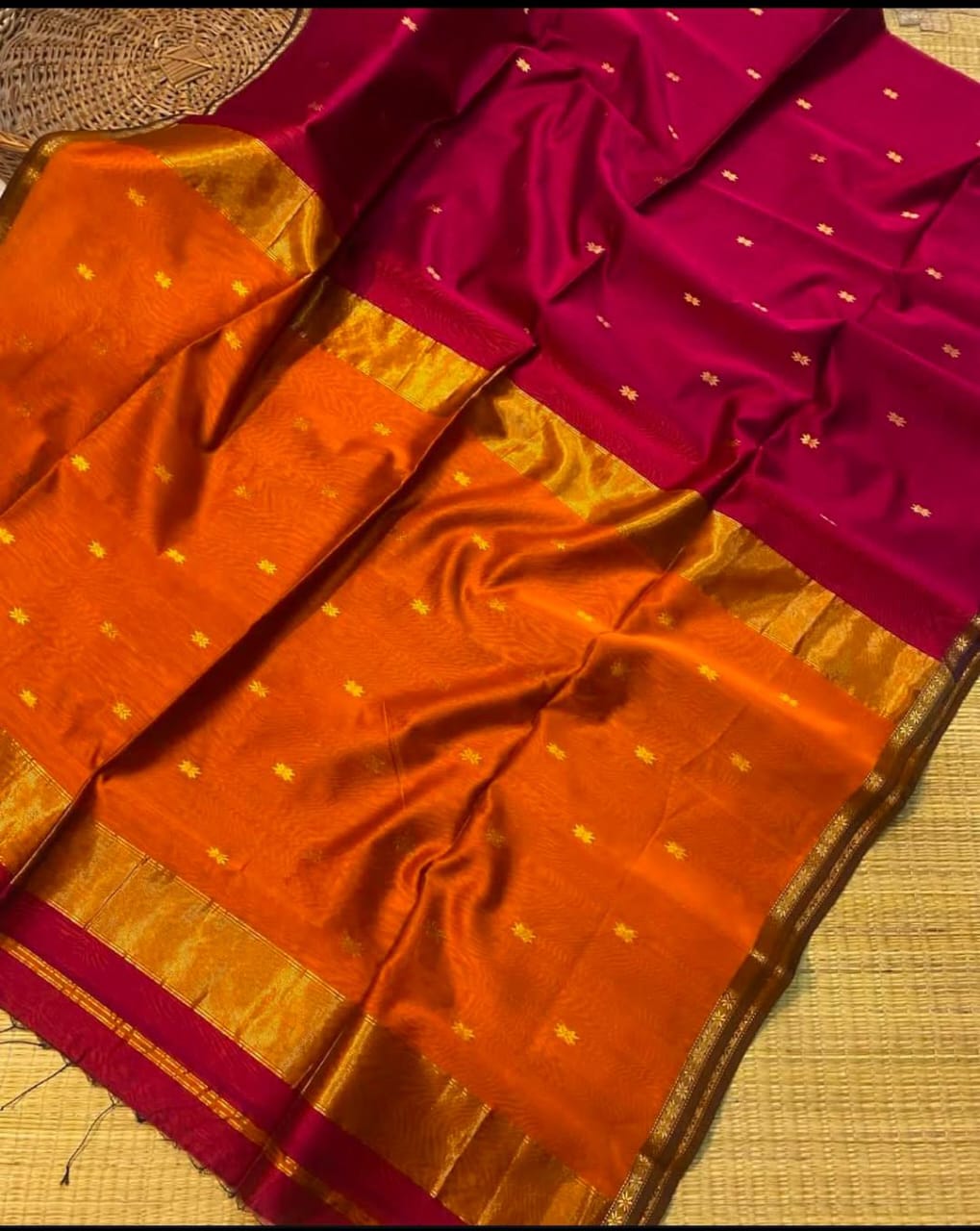 Maheshwari handwoven handloom saree