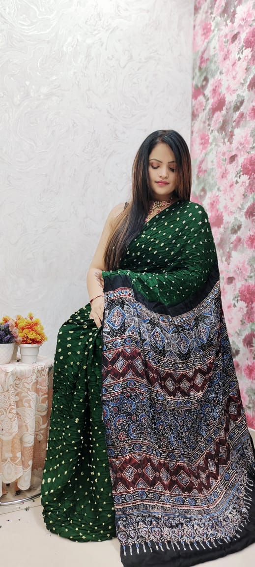 AJRAKH BANDHEJ SAREES EXCLUSIVE