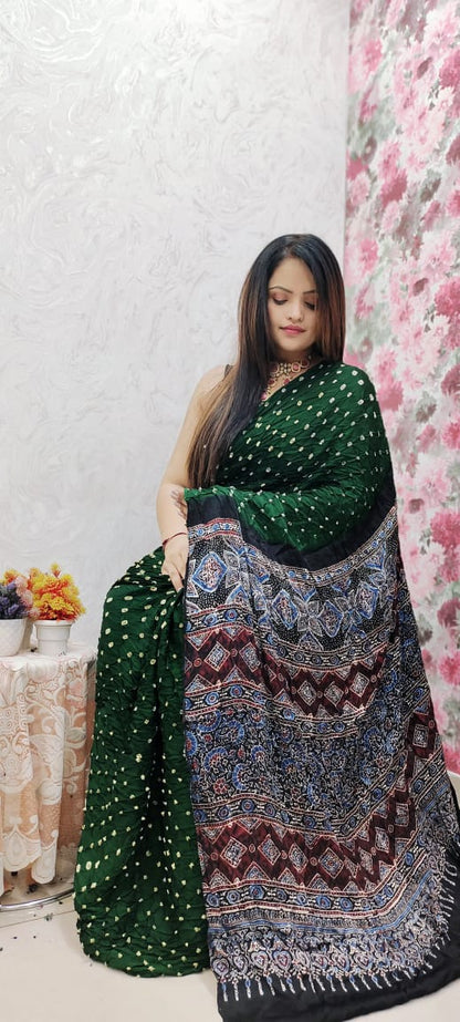 AJRAKH BANDHEJ SAREES EXCLUSIVE