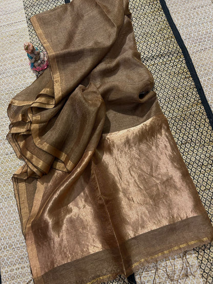 Linen tissue sarees