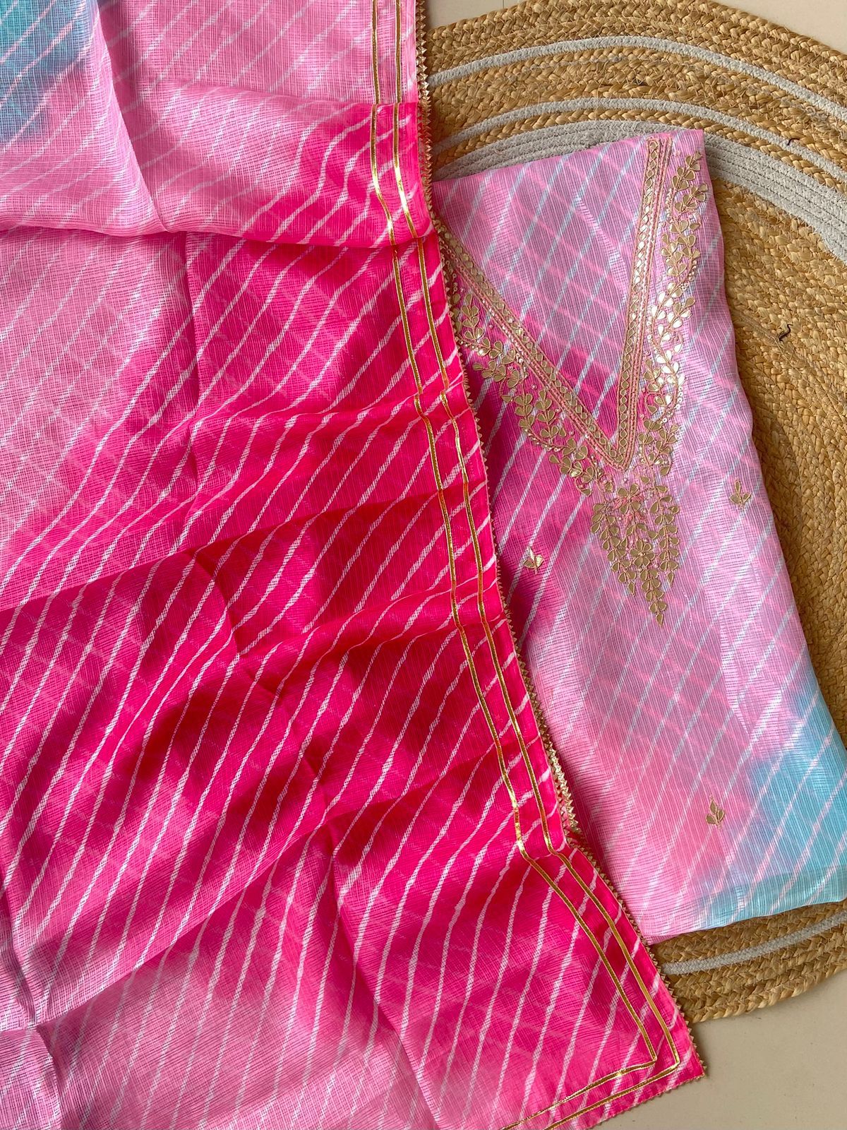 Kota doria suits with gota work