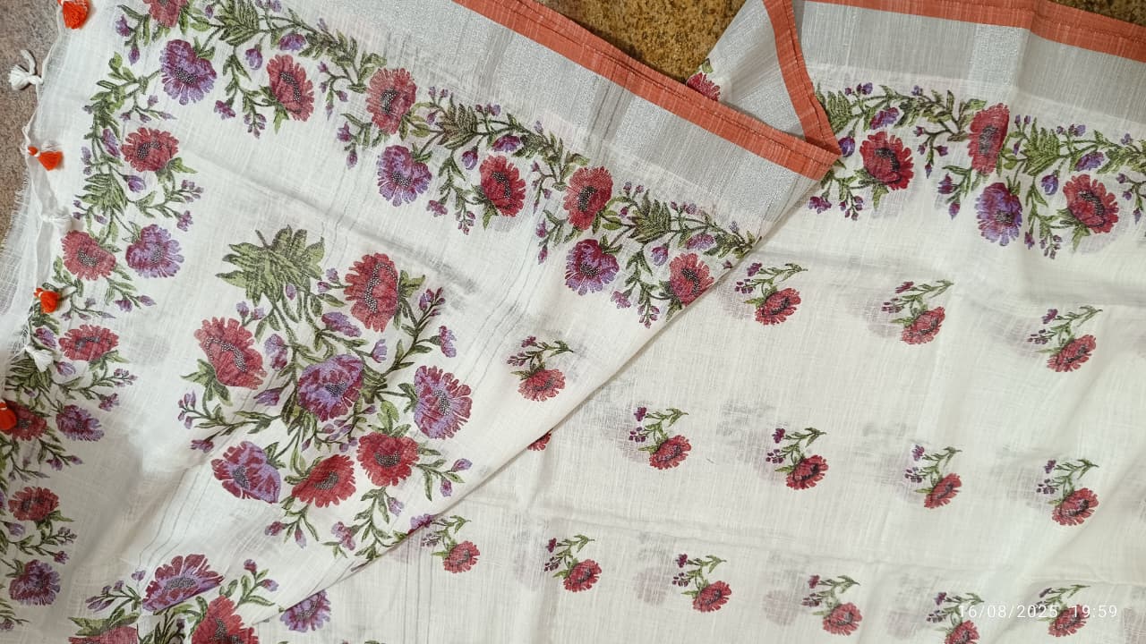 Linen sarees