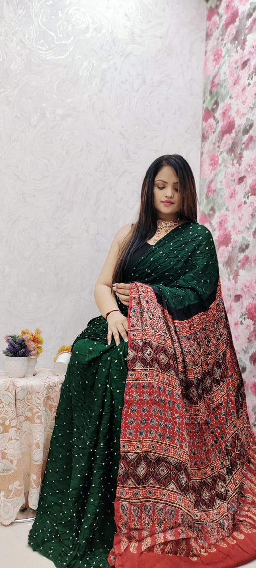 AJRAKH BANDHEJ SAREES EXCLUSIVE